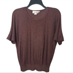 Vintage French Rags Set USA 2 piece sweater pull on skirt brown size 2 large